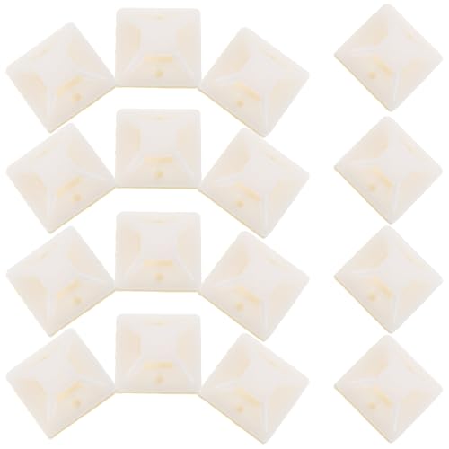 Kisangel 500Pcs Cable Tie Mounts Self-Adhesive Zip Tie Holders 20X20Mm White Base for Wire Management and Cord Organization in Home and Office Use miniatura 1