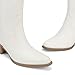 DREAM PAIRS Cowboy Boots for Women Cowgirl Western Boots Fashion Embroidery Stitched Chunky Heel Mid Calf Boots,Size 7.5,All White,DWUMMB2504