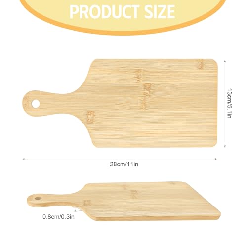 25 PCS Cutting Board Bulk Wood Chopping Board Laser Engraving Serving Board with Handle Charcuterie Boards for Customized Mother\'s Day Housewarming Gift 11\" x 5\" Bamboo