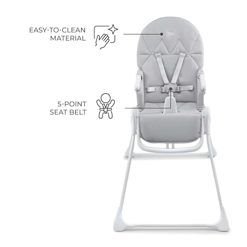 Image of Kinderkraft BINCI Folding High Chair, Light Gray