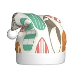 ZORIN Sombrero de Papá Noel de felpa, sombrero de Navidad, colorido tabla de surf, deportes, sombreros de Navidad, suministros de fiesta de vacaciones, disfraz de Navidad para adultos