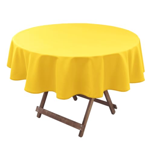 Hiasan Round Tablecloth, 60 Inch, Yellow, 1 Pack