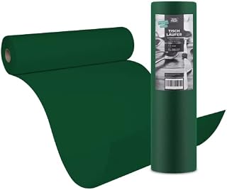 Staubpirat Table Runner 40 cm Wide, 24 m Long with Perforation in 12 Colours for Decorating and Gifting, Decoration Table Runner for Events Wedding Birthday Colour Dark Green