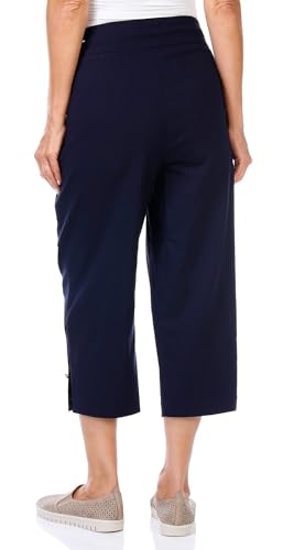 Coral Bay Womens Floral Button Accent Capris 12 Navy3