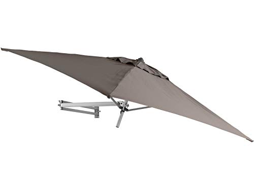 EASYSOL Sonnenschirm Wandmontage 200 x 200 cm eckig, für Balkon,...