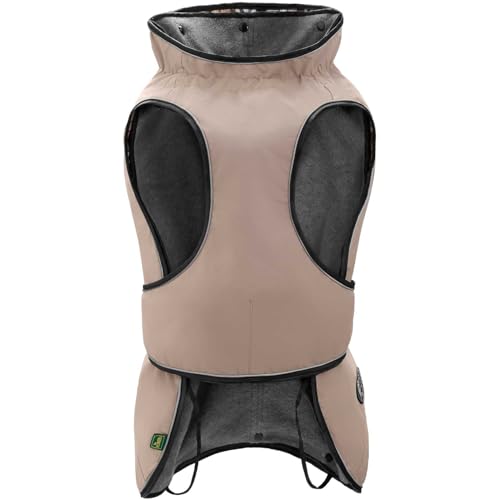 HUNTER Hundemantel UPPSALA, Farbe: taupe, 2in1 Design mit herausknüpfbarem Innenfutter, wasserabweisend, reflektierende Paspeln, geschlossene Bauchseite, optimaler Sitz, Größe: 25