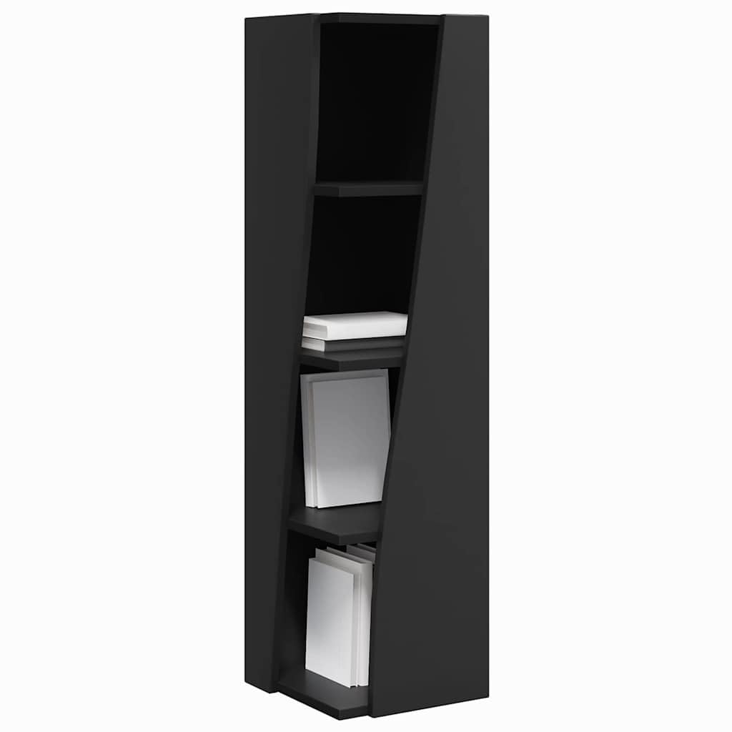 Armario esquinero negro 27,5 x 27 x 102 cm madera 4 compartimentos