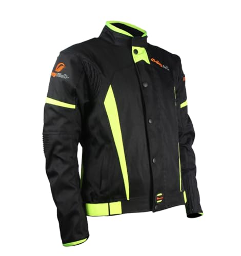 Msport Chaqueta de moto Impermeable para hombre, Chaqueta y Pantalón de moto completo con interior Térmico desmontable, con protecciones - Negro M