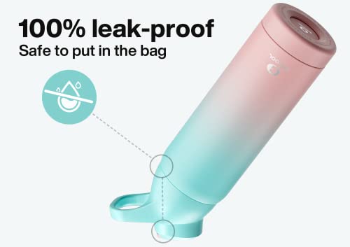 Encool Insulated Stainless Steel Water Bottle With Straw And Carry Loop, Double Wall Cold For 36 Hours, Tritan Leak Proof Lid For Sports, Travel, 24 Oz, Cherry Blossom #TOP2