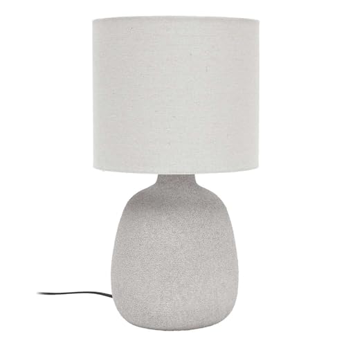 Home Deco Factory, LA0039, Lampada in Ceramica Goffrata, Design Elegante e Raffinato, Ideale per Soggiorno o Camera da Letto, diffonde Una Luce Morbida e Rilassante, Altezza 40 cm, Colore Argento