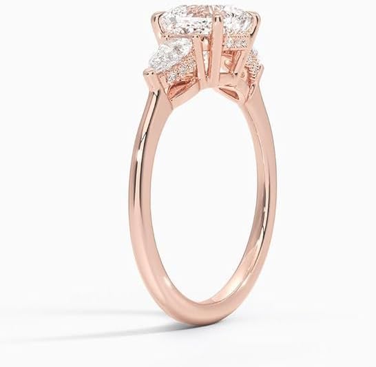 1.5 CT Cushion Cut Lab Grown Diamond Engagement Ring E–F Color VVS1-VVS2 10K 14K 18K Gold Solitaire 3 Stone Diamond Ring Christmas Gift for Women