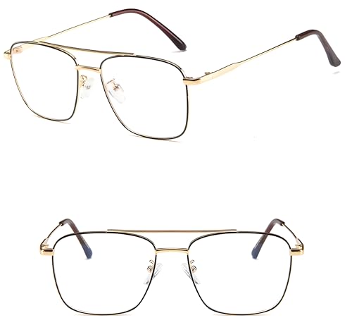 Image of Roshfort Eyewear Zero Power Blue Cut & Antiglare Computer Square Eyeglasses | Men & Women | Medium - Pack Of 1