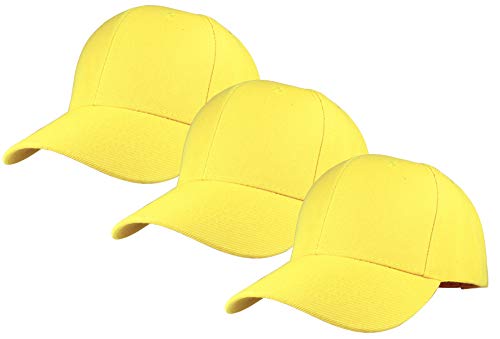 Image of Gelante Plain Baseball Cap Adjustable Back Strap 3 PC