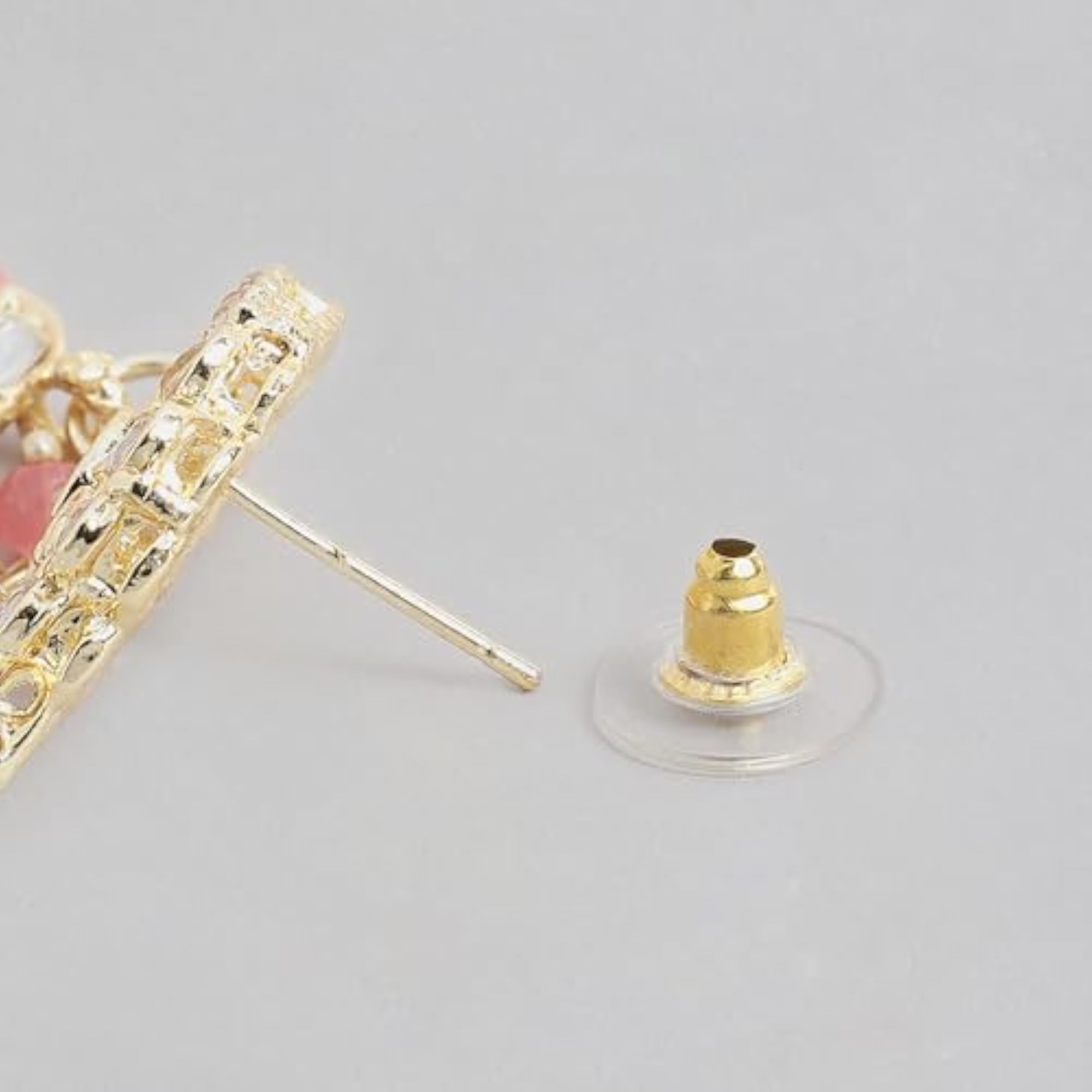 Kundan Studded Drop Earrings with Beaded Pearls