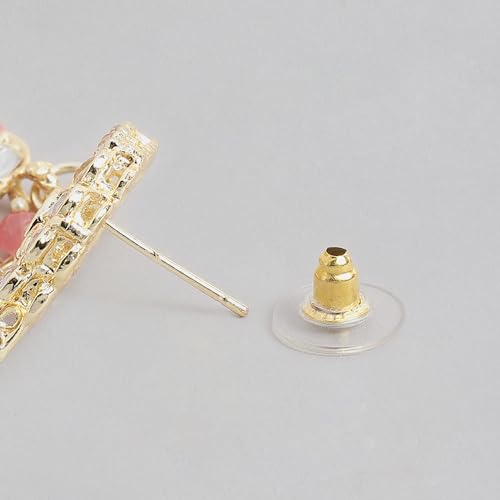 Kundan Studded Drop Earrings with Beaded Pearls