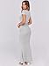 ANRABESS Skirt Sets for Women 2 Piece Outfits 2025 Summer Crop Top Fold Over Maxi Skirt Set Going Out Dress Casual Trendy Grey Large