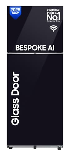 Image of Samsung 419 L, 2 Star, Digital Inverter, Frost Free Double Door, WiFi Enabled Bespoke AI Refrigerator (RT45DB6A4B22HL, Clean Black)