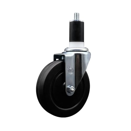 190TA25CSTR Assure Parts 5 Inch Swivel Expanding Stem Caster – Fits Advance Tabco Models MSLAG-304C MSLAG-305C MSLAG-306C - Light Duty Replacement – Soft Rubber Wheel - Service Caster Brand