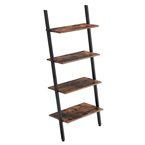 Find Cheap Industrial Ladder Shelf, 4-Tier Bookshelf, Storage Rack Shelves, for Living Room, Kitchen...