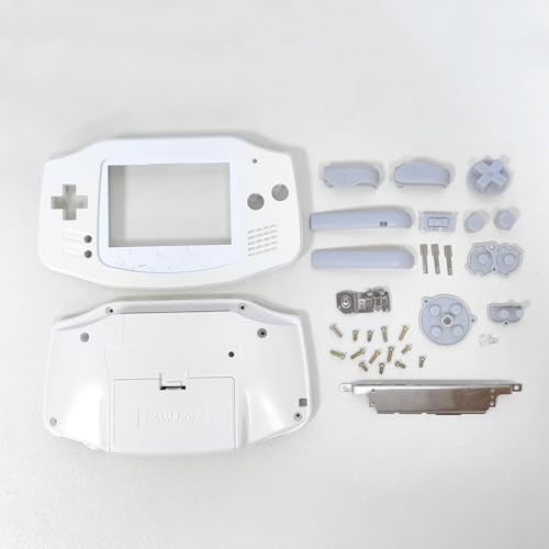 Image of Hzxkqmil Full Housing Shell Kit for Nintendo Gameboy Advance GBA Console | Custom Shell Replacement Housing Case Repair Parts with Buttons Screws + Tools Kit for GBA Console,Pearly White