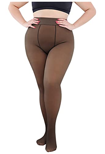KELAND Collant Polaire Ggrande Taille Femme Chaud Toison Collant Doublé Polaire Translucide Slim Extensible pour Femmes Thermiques Collants d'hiver (Plus-Noir-300g pour -5 ~ 10 °C) Cover