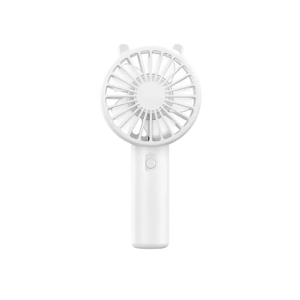 Portable Handheld Fan Small Cooling Fan USB Rechargeable Eyelash Eyelash Mute Cooler Handheld Fan Mini USB Rechargeable Desk (White)