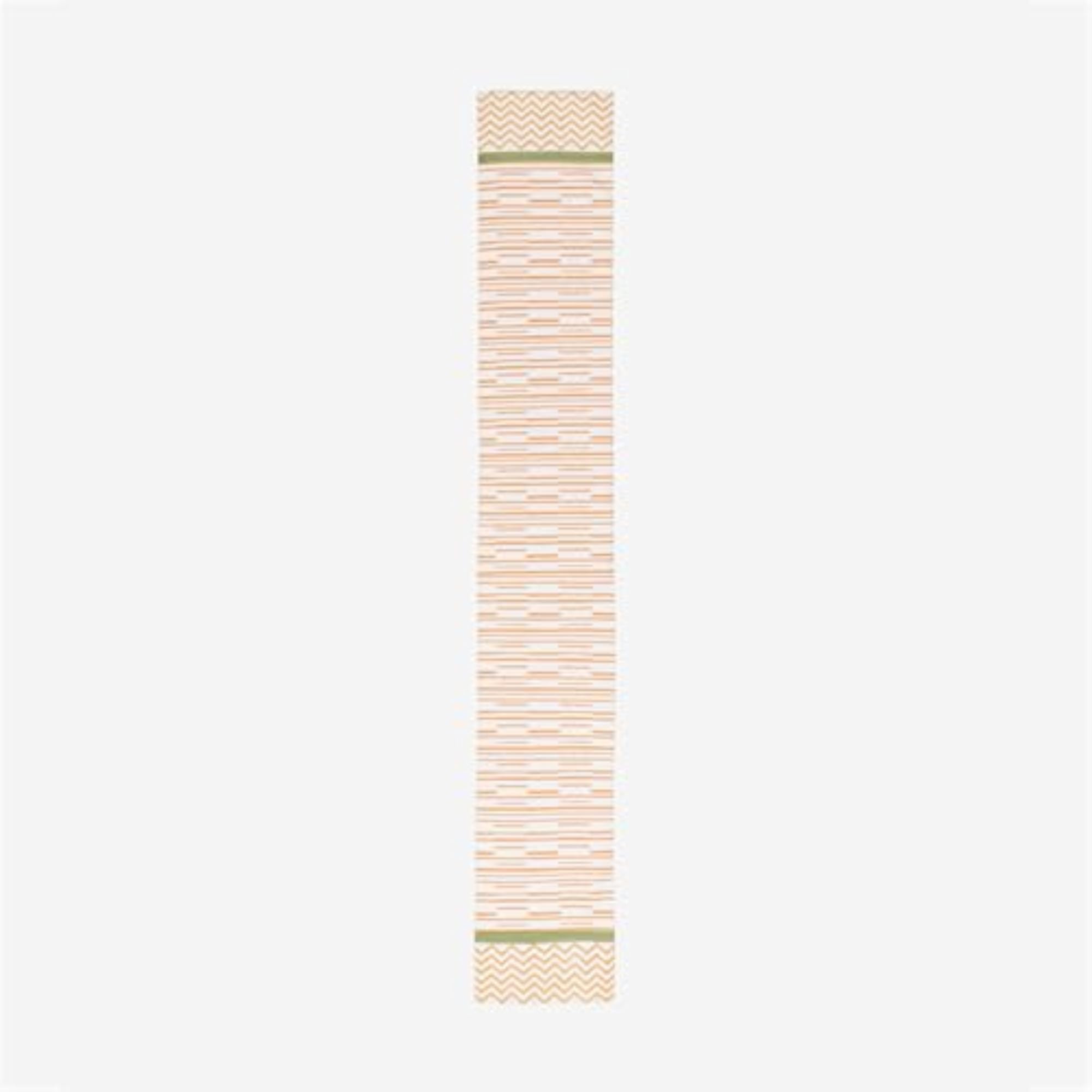 Orange Striped Hand Block Printed Dining Table Runner