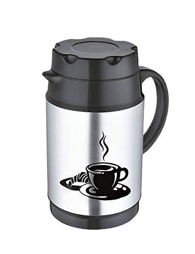 CALIDO HOT and Cold Stainless Steel Kettle, hot/Cold for 8hrs Airtight, Easy to Carry (Silver Black) 1700 Ml