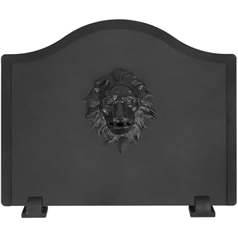Permade Firebacks for Fireplace- Iron Fireback with Feet, Lion Fireplace Heat Reflector, Heat-Resistant Material with Decorative Design for Fireplace Wall Protection (19.5inch) Cover
