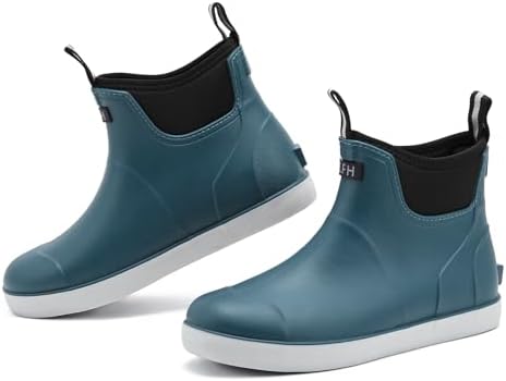 Rumkok Gummistiefel Herren Halbhoch, Anti-Rutsch Stiefel Mode PVC | Chelsea Schuhe Grundlegend Wasserdicht Atmungsaktiv Stiefeletten, Gummistiefel Herren