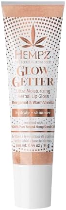 Hempz Glow Getter Lip Gloss, Hydrating Balm with Shimmer .44 oz.