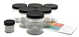 Clear 4 oz PET Jars with Black Lids (6 pk) with Sample Jar  - PET Round Refillable Containers