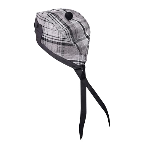 Image of Glengarry Cap-Traditional Scottish Hat, Acrylic Wool Tartan Glengarry hat, Kilts /Bagpipes Accessories