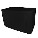 5FT Fitted Rectangular Polyester Wedding Restaurant Banquet Party Tablecloth Black
