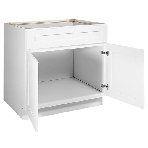 Image of Design House Brookings Kitchen Sink Base Cabinet, 36 inch, White | Floor Mount, Contemporary /Modern, Wood, Kitchen, 561498