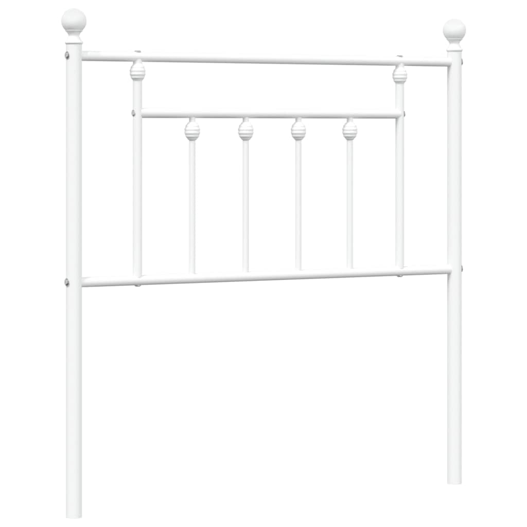 vidaXL Metal Replace Headboard, Bed Header for Bedroom Living Room, Bed Headboard with Metal Legs, White Headboard for Single Bed, White 80 cm