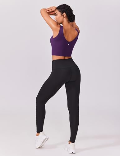 Image of PINSPARK Sports Bras for Women Built in Bras Padded Yoga Bra V Neck Longline Workout Tank Tops with Removable Pads