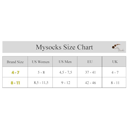 Mysocks Knee High Socks for Women and Men - Soft Combed Cotton Long Socks - Ladies Girls Knee Length Knee Socks