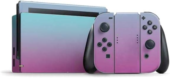 Skinit Decal Gaming Skin Compatible with Nintendo Switch Bundle - Purple and Blue Ombre Design