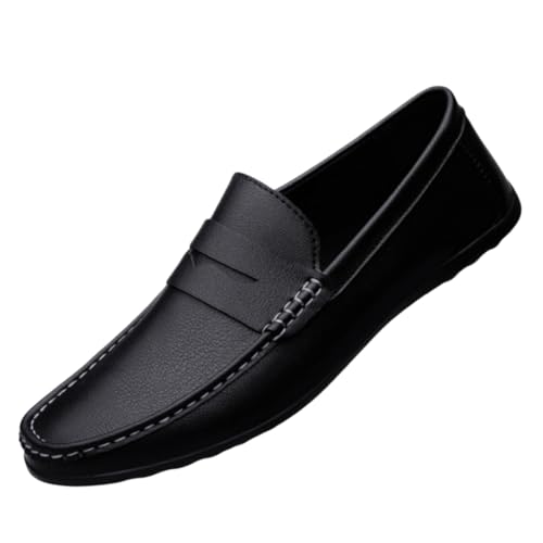 Men's Solid Color Vintage Flat Loafers, Comfortable and Soft Rubber-Soled Men's Outdoor Shoes, Suitable for Business Office outings and Casual wear.