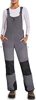 DAFENP Damen Skihose Latzhose Wasserdicht Softshellhose Overall Winter Warm Gefüttert Schneehose Snowboardhose mit Verstellbaren Hosenträgerhose HXK8778W-Grey-XS