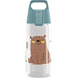 Sigg - Trinkflasche Kinder - Viva One Brown Bear - Für Kohlensäurehaltige Getränke Geeignet - Auslaufsicher - Spülmaschinenfest - BPA-frei - Sport & Schule - Transparent - 0,5L
