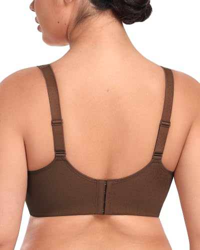 Image of HSIA Minimizer Bras for Women, Full Coverage Underwire T-Shirt Bra, Joan | Plus-size fit, seamless unlined cups, stretch fabric, U-shaped back smoothing, wide cushioned adjustable straps