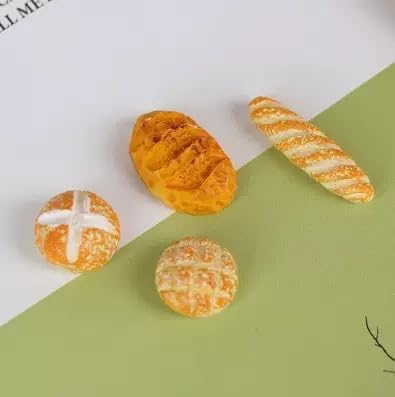 Miniatura 3 de 4 piezas 112 miniatura pan, accesorios de decoración de casa de muñecas, mezcla de resina, panadería, pan, mini casa, accesorios de decoración de