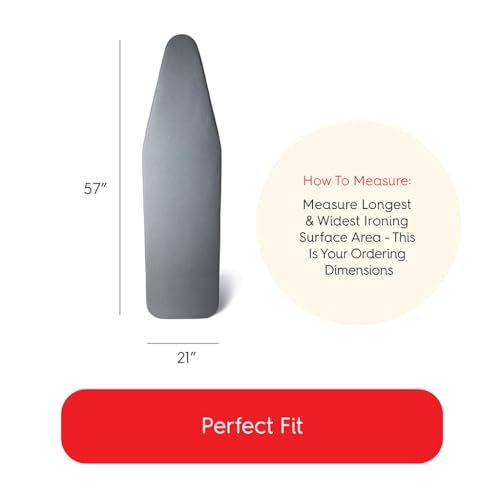 TIVIT Ironing Board Cover 21 x 57” – Made in Italy, Alumitek PRO Heat-Reflective, Thick 4-Layer Padding, Scorch & Stain Resistant - Thumbnail 4