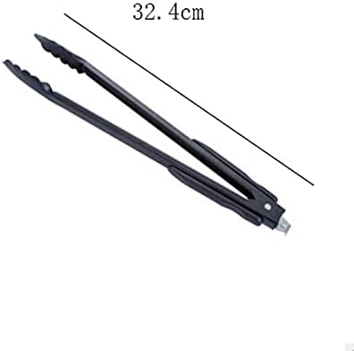 Cooking Tongs Iron Food Tongs Kitchen Tongs for Pastry, BarbecueBarbeque, Easy and Convenient to CleanNon-Stick, Size:32.4cm Tongs
