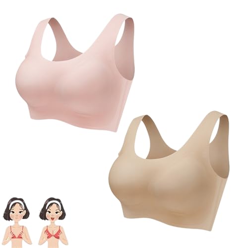 Genérico Sujetador Moldeador para Dormir con Forma de Pecho, cómodo, sin Costuras, elástico, sin Aros, con Soporte Suave para Dormir para Mujer (B,XL)