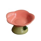 Bonito Cuenco for Gatos Antideslizante con Forma de Flor, Suministros for Mascotas(Pink Plate)