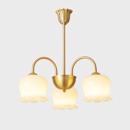 Suspension traditionnelle en cuivre et plafonnier rustique vintage 8 lumières salon