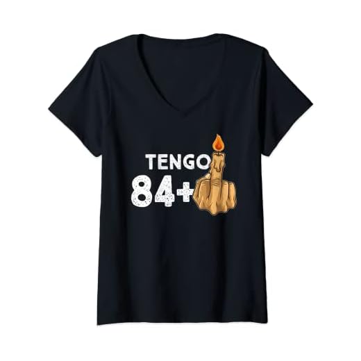 Mujer 84+1 Dedo Medio Vela De Cumpleaños Para El 85º Cumpleaños Camiseta Cuello V